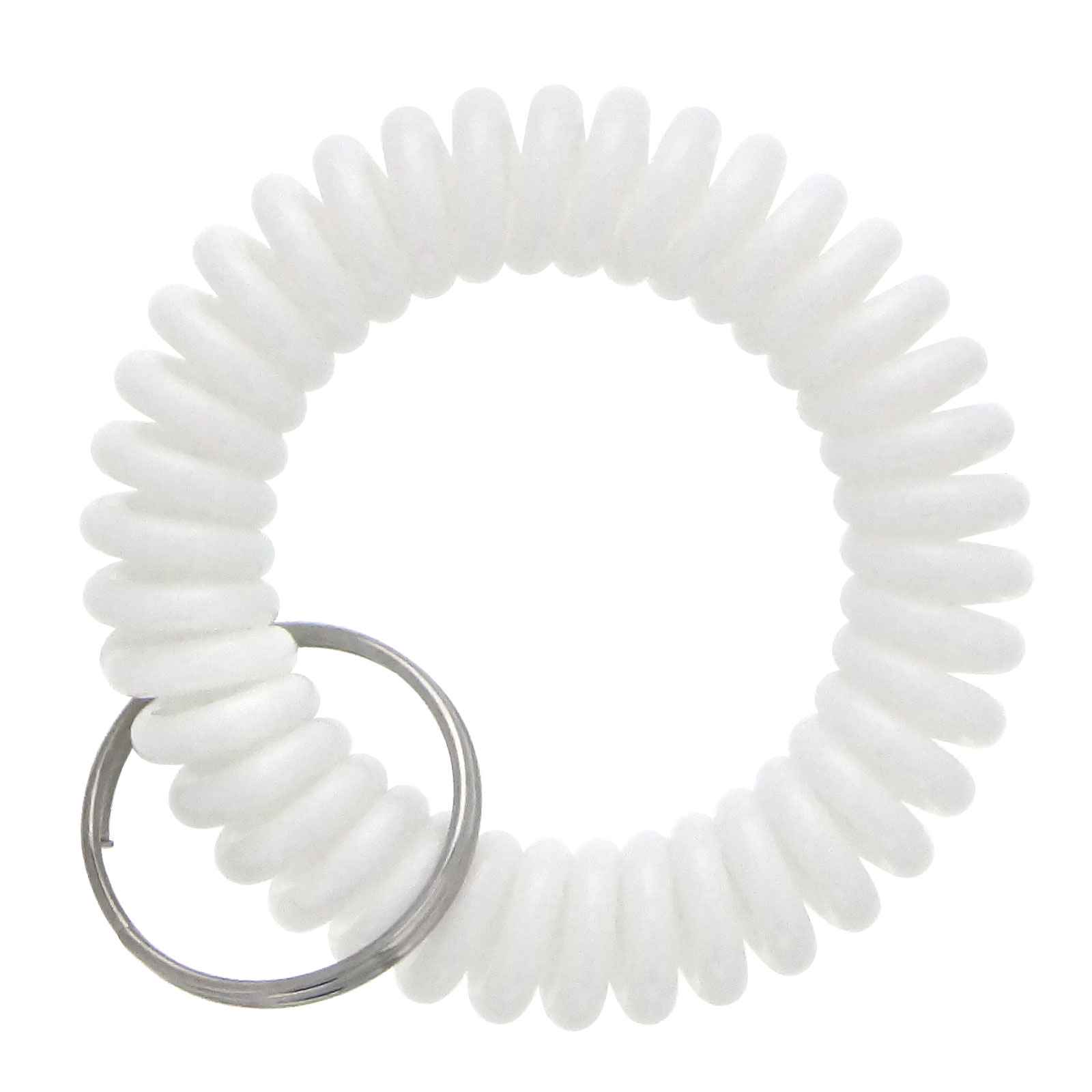 伸縮コイルパーツ ウレタンブレス ホワイト 鉄製二重リング付(T)