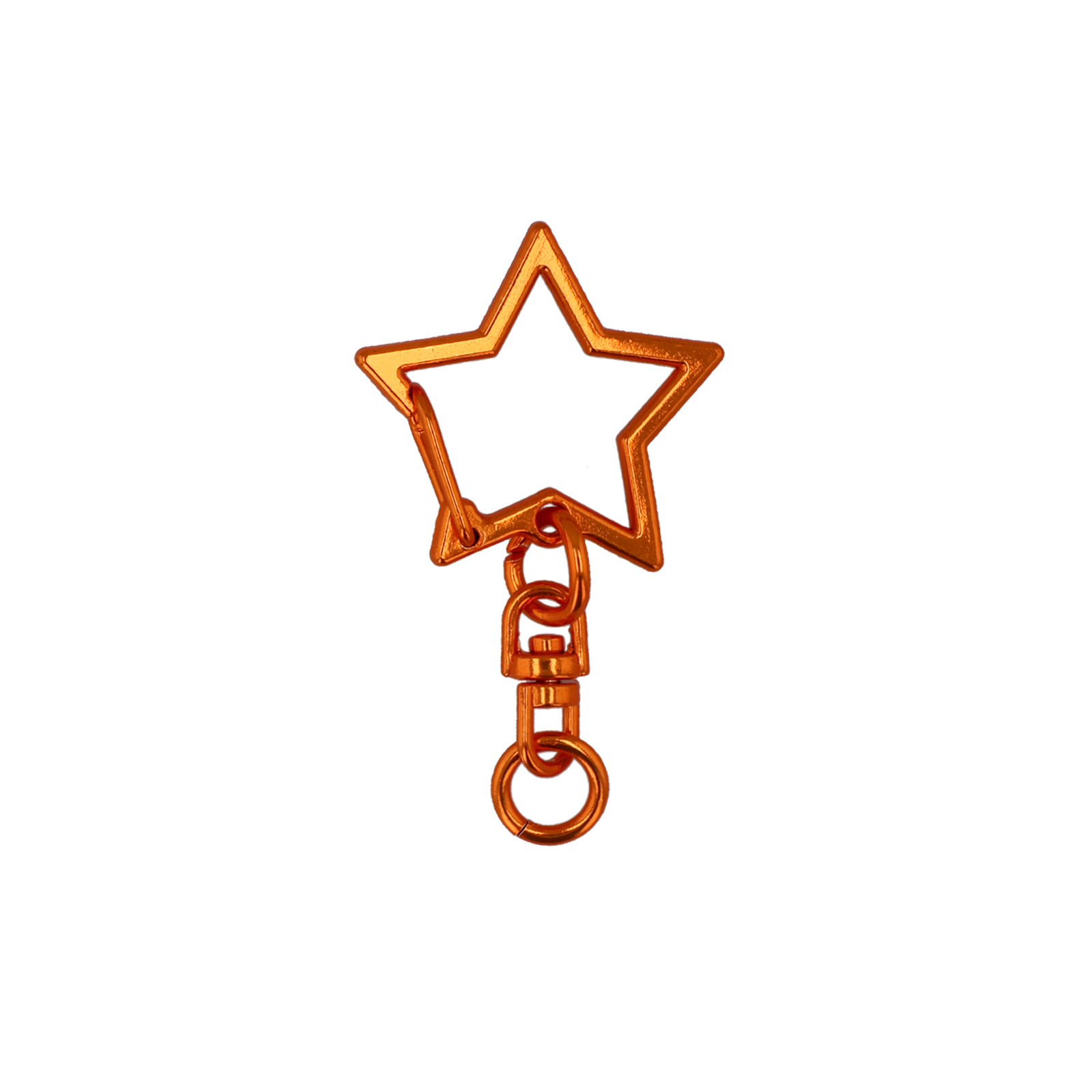ワンタッチキーホルダー シーベル付き チャームキーホルダー 星 メタリックカラー オレンジ<br>ｷｰﾎﾙﾀﾞｰ ﾁｬｰﾑK/H (星) ｵﾚﾝｼﾞ