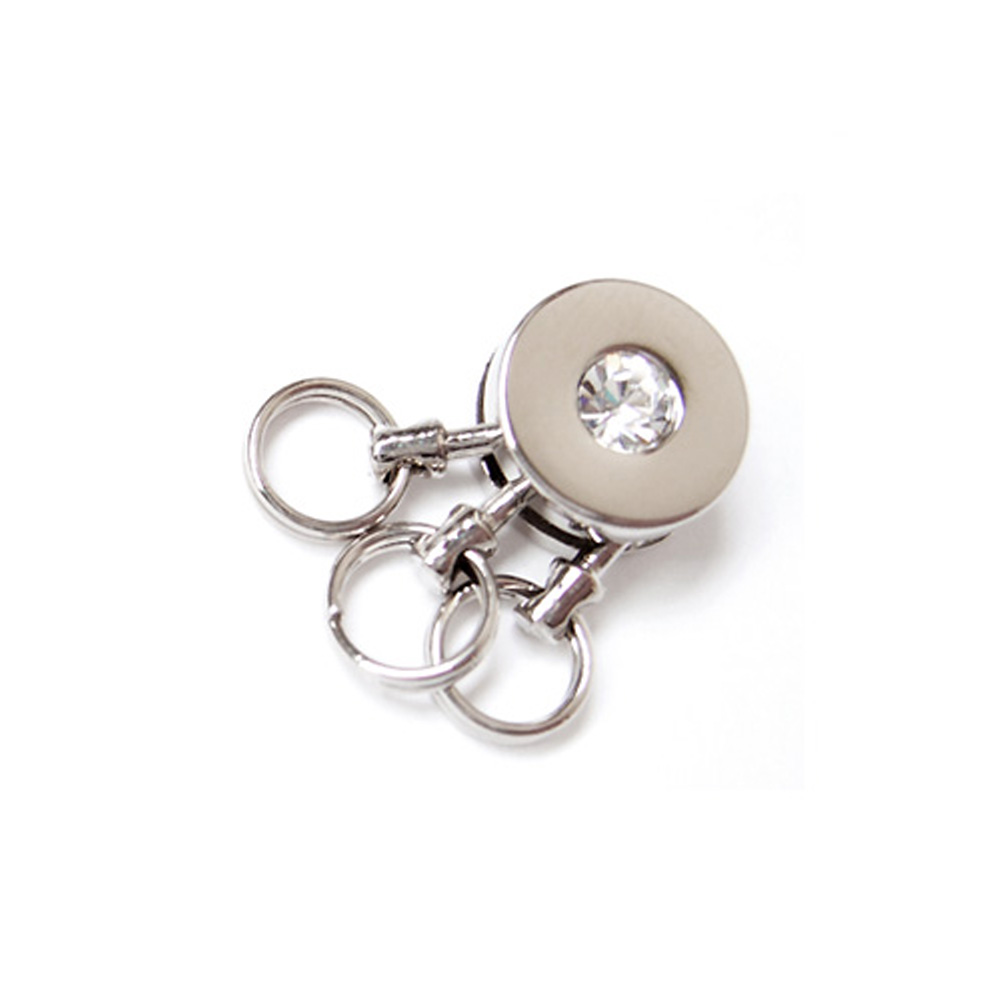 【なくなり次第終了】ストーン付きロータリーキーホルダー K58 ニッケル